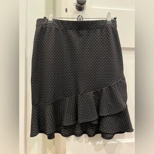 Max Studio Flounce Jersey Skirt, black/white, size S